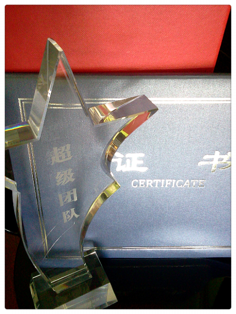 获奖奖杯及证书